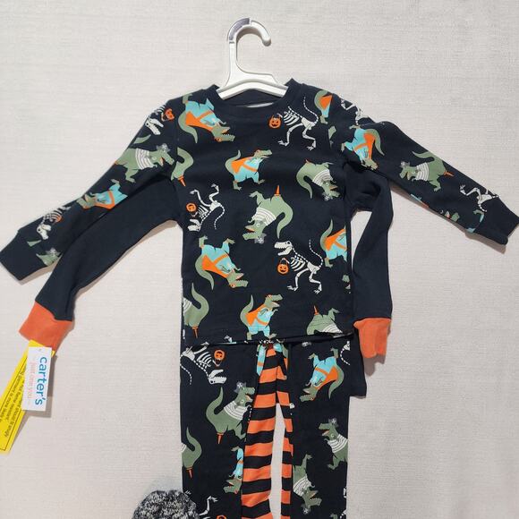 Halloween T-rex pajama 2 pair set for baby 2T carter's - Picture 5 of 7